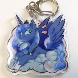 Size: 760x760 | Tagged: safe, artist:mococo, princess luna, g4, cloud, female, keychain, solo