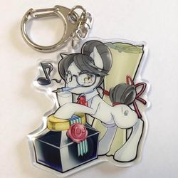 Size: 760x760 | Tagged: safe, artist:mococo, raven, g4, inkwell, keychain, scroll, solo