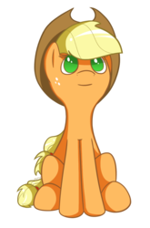 Size: 995x1507 | Tagged: safe, artist:flamevulture17, applejack, g4, female, looking up, simple background, sitting, solo, transparent background