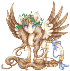 Size: 1706x1741 | Tagged: safe, artist:thebowtieone, oc, oc only, oc:aphrodite, pegasus, pony, braided tail, female, mare, simple background, solo, spread wings, transparent background