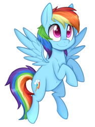 Size: 942x1250 | Tagged: safe, artist:higglytownhero, rainbow dash, g4, belly button, cute, dashabetes, female, flying, raised hoof, simple background, smiling, solo, spread wings, transparent background