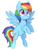 Size: 942x1250 | Tagged: safe, artist:higglytownhero, rainbow dash, pegasus, pony, g4, belly button, cute, dashabetes, female, flying, mare, raised hoof, simple background, smiling, solo, spread wings, transparent background, wings