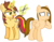 Size: 5242x4094 | Tagged: safe, alternate version, artist:itspeahead, oc, oc only, oc:cherry lights, oc:stellar winds, pegasus, pony, unicorn, g4, absurd resolution, alternate hairstyle, cutie mark, levitation, magic, mane swap, show accurate, simple background, telekinesis, transparent background, vector, worried