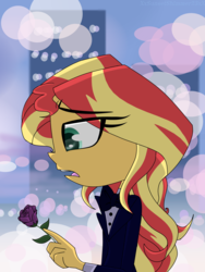 Size: 2400x3200 | Tagged: safe, artist:xxsunsetshimmer23xx, sunset shimmer, equestria girls, g4, alternate clothes, clothes, crossover, female, high res, it's over isn't it, solo, steven universe, tuxedo