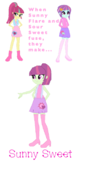 Size: 600x1200 | Tagged: dead source, safe, artist:animeponynintendo, sour sweet, sunny flare, oc, oc:sunny sweet, equestria girls, g4, fusion, fusion:sour sweet, fusion:sourflare, fusion:sunny flare