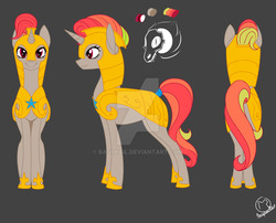 Size: 1023x828 | Tagged: safe, artist:basykail, oc, oc only, pony, unicorn, concave belly, female, gray background, guardsmare, mare, reference sheet, royal guard, simple background, solo, watermark