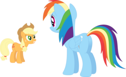 Size: 3593x2202 | Tagged: safe, artist:porygon2z, applejack, rainbow dash, earth pony, pegasus, pony, g4, the ticket master, butt, duo, high res, plot, simple background, transparent background, vector