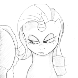 Size: 2000x2000 | Tagged: safe, artist:gusty glade, rarity, g4, bust, female, grayscale, high res, mirror, monochrome, solo