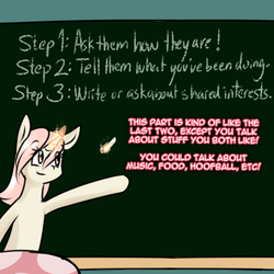 Size: 750x750 | Tagged: safe, artist:cosmalumi, oc, oc only, oc:marathon, ask-marathon, chalk, chalkboard, dialogue, lecture, magic, raised hoof, simple background, smiling, solo, teal background, telekinesis