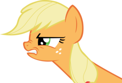 Size: 4974x3390 | Tagged: safe, artist:crimson, applejack, earth pony, pony, g4, look before you sleep, absurd resolution, bust, female, nose wrinkle, simple background, solo, transparent background, vector