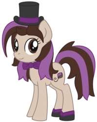 Size: 1024x1284 | Tagged: safe, artist:thebowtieone, oc, oc only, oc:bowtie, earth pony, pony, bowtie, female, hat, mare, simple background, solo, top hat, transparent background