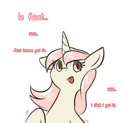 Size: 750x750 | Tagged: safe, artist:cosmalumi, oc, oc only, oc:marathon, ask-marathon, bust, dialogue, floppy ears, looking away, raised hoof, simple background, solo, tongue out, white background