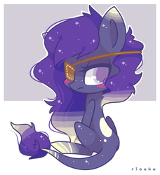 Size: 600x659 | Tagged: safe, artist:riouku, oc, oc only, oc:midnight hush, pony, eyepatch, female, mare, solo