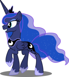 Size: 4488x5000 | Tagged: safe, artist:dashiesparkle, princess luna, alicorn, pony, g4, twilight's kingdom, .svg available, absurd resolution, crown, female, happy, jewelry, mare, raised hoof, regalia, simple background, solo, transparent background, vector