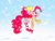 Size: 1600x1200 | Tagged: safe, artist:phoenixperegrine, pinkie pie, g4, blushing, clothes, earmuffs, female, floppy ears, hat, open mouth, pronking, scarf, smiling, snow, snowfall, socks, solo, striped socks