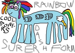 Size: 745x521 | Tagged: safe, rainbow dash, alicorn, pony, g4, 1000 hours in ms paint, female, horn, ms paint, multiple horns, multiple limbs, multiple wings, nightmare fuel, solo