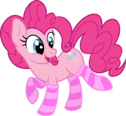 Size: 6513x6000 | Tagged: safe, artist:kysss90, artist:salemcat, pinkie pie, earth pony, pony, g4, absurd resolution, clothes, female, simple background, socks, solo, striped socks, transparent background, vector