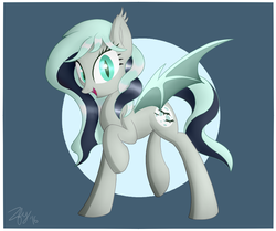 Size: 1200x1005 | Tagged: safe, artist:zolfyyy, oc, oc only, oc:moonlight tide, bat pony, pony, smiling, solo