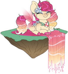 Size: 1911x2088 | Tagged: safe, artist:lunarahartistry, oc, oc only, oc:fairy ring, original species, pond pony, floating island, simple background, solo, transparent background