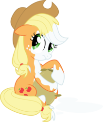 Size: 6492x7655 | Tagged: safe, artist:livehotsun, applejack, earth pony, pony, g4, absurd resolution, female, floppy ears, flour, flour sack, simple background, solo, transparent background