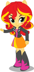Size: 753x1600 | Tagged: safe, artist:seahawk270, sunset shimmer, equestria girls, g4, boots, clothes, cute, doll, equestria girls minis, female, high heel boots, high heels, jacket, leather jacket, simple background, skirt, solo, transparent background