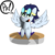 Size: 1024x1024 | Tagged: dead source, safe, artist:lyres-art, soarin', pegasus, pony, g4, bust, food, goggles, male, pie, simple background, smiling, solo, speech bubble, that pony sure does love pies, white background