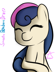 Size: 1000x1300 | Tagged: safe, artist:lyres-art, bon bon, sweetie drops, earth pony, pony, g4, adorabon, bust, cute, eyes closed, female, simple background, smiling, solo, white background