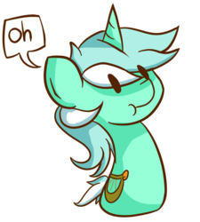 Size: 900x1000 | Tagged: safe, artist:lyres-art, lyra heartstrings, pony, unicorn, g4, :t, beady eyes, chibi, dialogue, female, mare, oh, simple background, solo, transparent background