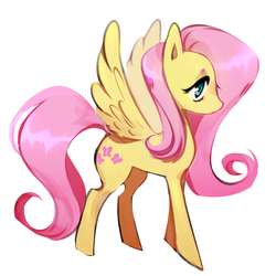 Size: 1340x1340 | Tagged: safe, artist:tearande, fluttershy, pegasus, pony, g4, female, mare, simple background, solo, spread wings, white background, wings