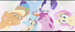 Size: 1596x694 | Tagged: safe, screencap, applejack, fluttershy, pinkie pie, princess skystar, rainbow dash, rarity, earth pony, pegasus, pony, seapony (g4), unicorn, g4, my little pony: the movie, bioluminescent, blue eyes, blushing, bubble, coral, cropped, cute, dorsal fin, faic, female, fin, fin wings, fins, fish tail, floppy ears, flower, flower in hair, flowing mane, flowing tail, freckles, glowing, happy, horn, jewelry, mare, necklace, ocean, open mouth, open smile, pearl necklace, reflection, seaponified, seapony applejack, seapony fluttershy, seapony pinkie pie, seapony rainbow dash, seapony rarity, seaquestria, seashell, silly, silly pony, skyabetes, smiling, species swap, swimming, tail, underwater, water, who's a silly pony, wings