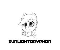 Size: 6000x5000 | Tagged: safe, artist:sunlightgryphon, derpy hooves, g4, absurd resolution, bust, female, mare, monochrome, solo