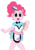 Size: 1280x1831 | Tagged: safe, artist:pabbley, artist:php47, pinkie pie, coinky-dink world, equestria girls, g4, my little pony equestria girls: summertime shorts, alternate hairstyle, bow, colored, diner uniform, female, server pinkie pie, solo