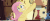 Size: 640x267 | Tagged: safe, screencap, fluttershy, pony, g4, my little pony: the movie, animated, cute, discovery family logo, female, gif, hiding, lamp, lampshade, scared, shaking, shyabetes, solo