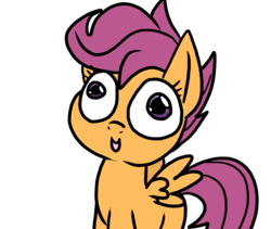 Size: 2560x2162 | Tagged: safe, artist:ajmstudios, scootaloo, pegasus, pony, g4, cutie mark crusaders, expression, face, faic, female, filly, high res, silly, silly pony, smiling, wall eyed