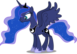 Size: 5000x3528 | Tagged: safe, artist:dashiesparkle, princess luna, alicorn, pony, bloom & gloom, g4, .svg available, absurd resolution, female, mare, simple background, solo, spread wings, transparent background, vector, wings
