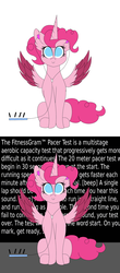 Size: 1280x2902 | Tagged: safe, artist:tomboygirl45, pinkie pie, alicorn, pony, princessponk, g4, alicornified, ask, earbuds, female, pinkiecorn, race swap, sitting, solo, the fitnessgram pacer test, tumblr, xk-class end-of-the-world scenario