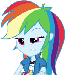 Size: 954x1080 | Tagged: safe, artist:fella, rainbow dash, equestria girls, g4, bored, bracelet, female, jewelry, simple background, solo, transparent background