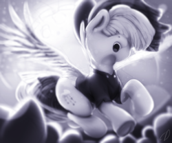 Size: 1800x1500 | Tagged: safe, artist:moondreamer16, songbird serenade, pegasus, pony, g4, my little pony: the movie, clothes, female, mare, monochrome