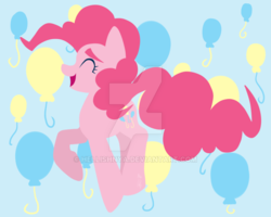 Size: 800x640 | Tagged: safe, artist:hellishnya, pinkie pie, earth pony, pony, g4, abstract background, eyes closed, female, happy, mare, smiling, solo, watermark