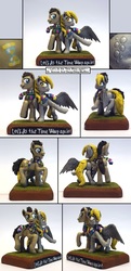 Size: 1124x2326 | Tagged: safe, artist:ubrosis, derpy hooves, doctor whooves, time turner, earth pony, pegasus, pony, g4, clothes, female, male, mare, scarf, sculpey, sculpture, ship:doctorderpy, shipping, stallion, straight, traditional art