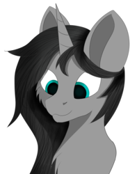 Size: 2248x2852 | Tagged: safe, artist:lunar froxy, oc, oc only, oc:umbra, alicorn, pony, bust, high res, simple background, smiling, solo, transparent background