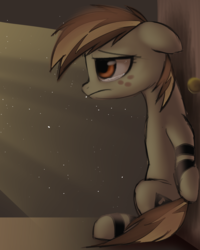 Size: 1472x1844 | Tagged: safe, artist:php69, oc, oc only, pony, crying, door, female, floppy ears, mare, sad, solo, sunlight