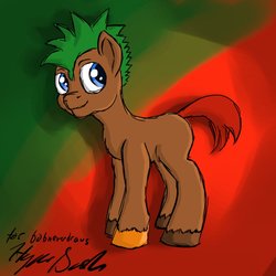 Size: 894x894 | Tagged: safe, artist:hyper dash, oc, oc only, oc:sparkytheraider, pony, fallout equestria, male, solo