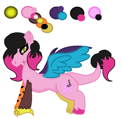 Size: 832x812 | Tagged: safe, artist:glamgoria-morose, oc, oc only, oc:dissonance, interspecies offspring, offspring, parent:discord, parent:pinkie pie, parents:discopie, solo