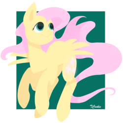 Size: 1125x1125 | Tagged: safe, artist:suicidertk, fluttershy, pegasus, pony, g4, female, flat colors, green background, lineless, looking away, looking up, mare, simple background, solo, spread wings, transparent background, turned head, wings