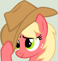 Size: 601x636 | Tagged: safe, artist:lost-our-dreams, oc, oc only, oc:red gala, earth pony, pony, bust, female, hat, mare, offspring, parent:applejack, parent:caramel, parents:carajack, portrait, solo