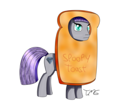 Size: 1280x1067 | Tagged: safe, artist:tlmoonguardian, maud pie, g4, bread, bread head, cat breading, clothes, costume, food, october, simple background, spoopy, toast, transparent background, unamused, wrong cutie mark