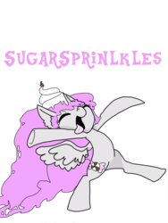 Size: 5400x7200 | Tagged: safe, artist:foxsystem12, oc, oc only, oc:sugarsprinkles, pegasus, pony, absurd resolution, candy, cherry, food, gum, simple background, solo, transparent background, whipped cream