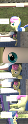 Size: 1280x5568 | Tagged: safe, artist:scootabounce12-mlp, bon bon, sweetie drops, g4, 3d, comic, gmod, mirror