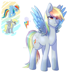 Size: 1024x1106 | Tagged: safe, artist:keeharn, derpy hooves, rainbow dash, g4, female, fusion, fusion:derpy hooves, simple background, transparent background